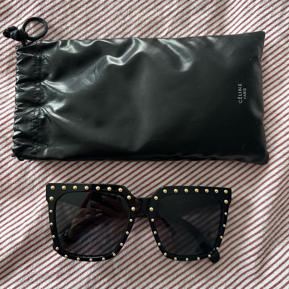 Celine Black Studded Sunglasses